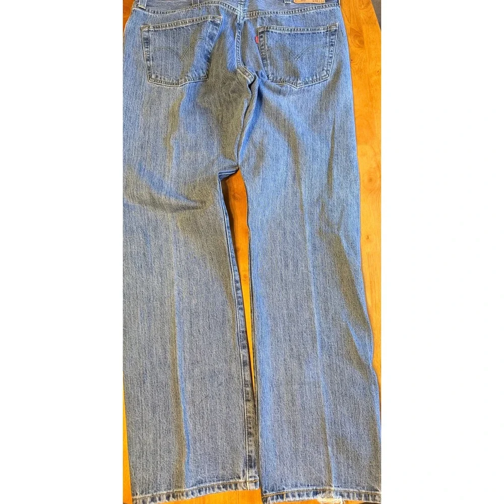 Levis 501 Original Fit Mens Jeans 38x34 Blue Straight Leg Button Fly Denim